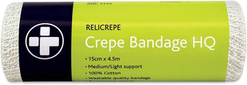 Reliance Medical Relicrepe Crepe Bandage Hq - Washable And Stretchable, Suitable For Treating Sprains, Strains And Minor Aches, 15 Cm X 4 M, Pack Of 10
