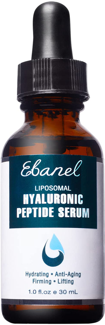 Ebanel Hyaluronic Acid Serum For Face With Peptides, Deep Hydrating Anti Aging Serum, Visibly Plump, Firm & Smooth Skin, Reduce Redness With Vitamin C, E And B5, Niacinamide, Aloe, Jojoba Oil, Msm