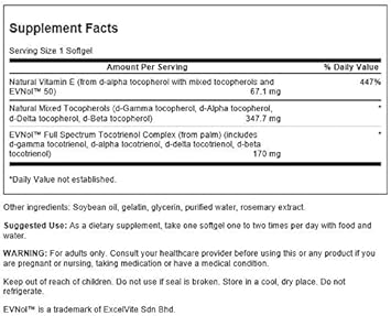 Swanson Full Spectrum Vitamin E With Tocotrienols 120 Sgels