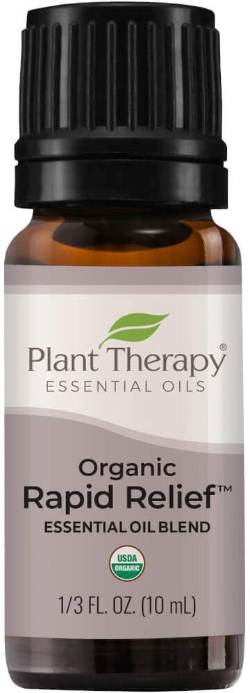 Plant Therapy Organic Rapid Relief Essential Oil Blend 10 Ml (1/3 Oz) Pain And Soreness Blend 100% Pure, Undiluted, Natural Aromatherapy, Therapeutic Grade