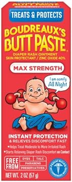 Boudreaux's Butt Paste Maximum Strength Diaper Cream, 2 Ounce (3 Pack)