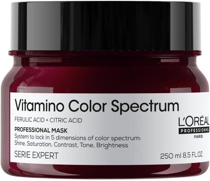 L'Oréal Professionnel Vitamino Color Spectrum Rinse Off Hair Mask 250Ml, For Coloured Hair, With Ferulic Acid + Citric Acid, Stronger & Smoother Hair, Conditioner Treatment