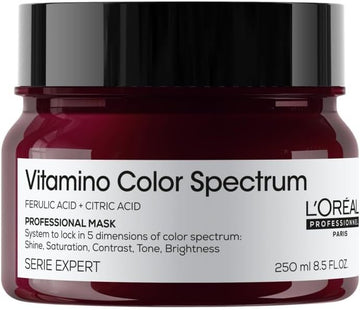 L'Oréal Professionnel Vitamino Color Spectrum Rinse Off Hair Mask 250Ml, For Coloured Hair, With Ferulic Acid + Citric Acid, Stronger & Smoother Hair, Conditioner Treatment