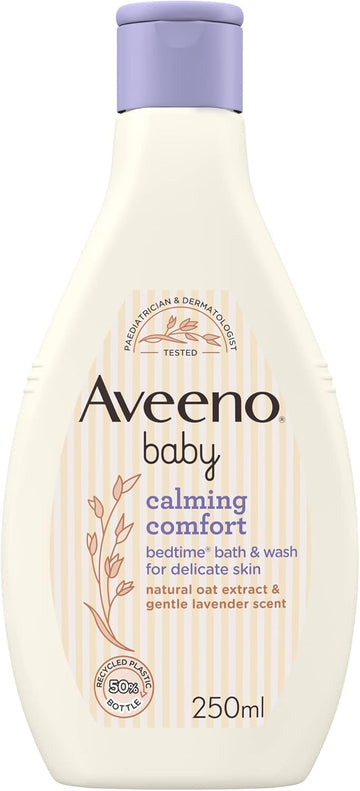 Aveeno Baby Calming Comfort Bedtime Lotion (1 X 150Ml), Calming Lavender Scent & Prebiotic Oatmeal Baby Lotion, Gentle Formula, Hydrates And Helps Protect Delicate Skin, Moisturises Skin For 24 Hours