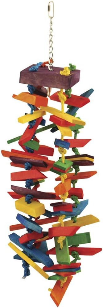 Northern Parrots Rainbow Tower Colourful Wood and Rope Cockatoo Parrot Toy :Pet Supplies