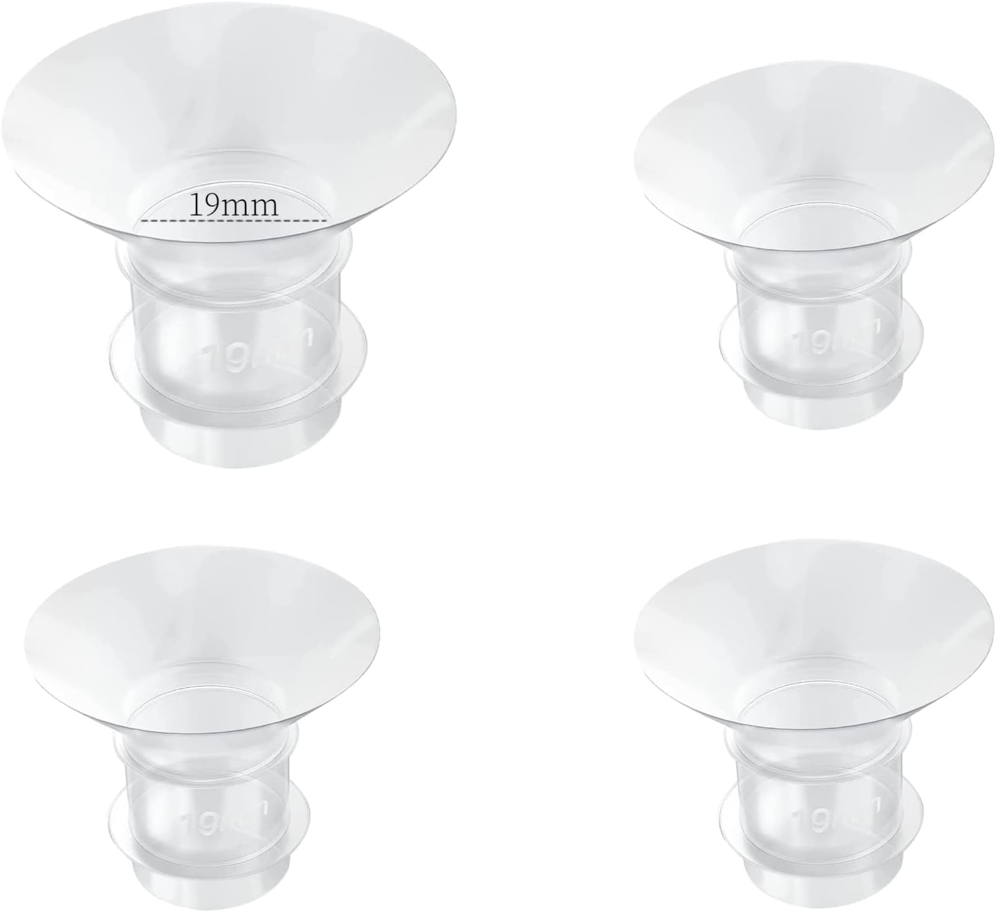 Flange Inserts 19mm for Medela,Spectra 24mm Shields/Flanges,Compatible with Momcozy S12 Pro/S9 Pro/S9/S12 Wearable Breast Pump,Reduce 24mm Nipple Tunnel Down to 19mm,4PCS