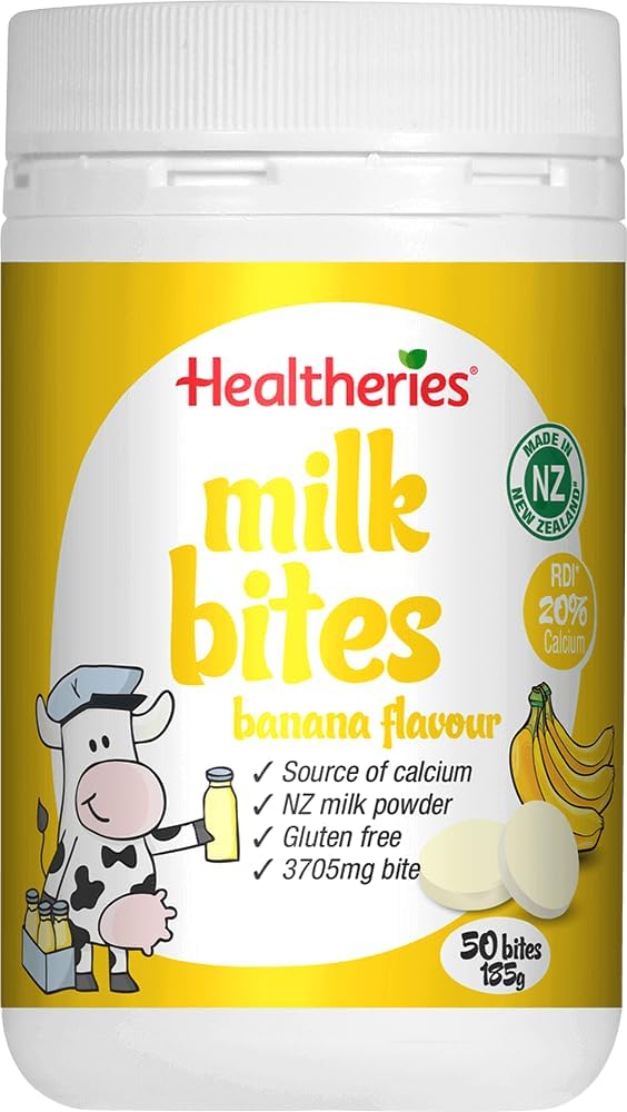 Milk Bite - Banana - 50 Bites/185G - Made In New Zealand
