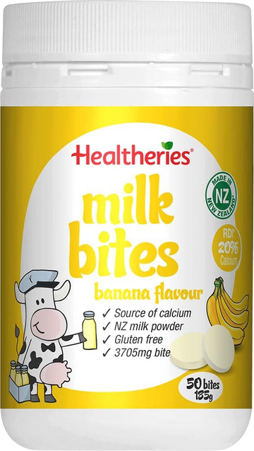 Milk Bite - Banana - 50 Bites/185G - Made In New Zealand