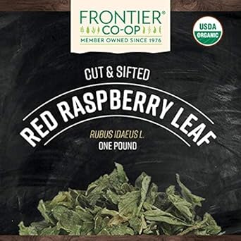 Frontier Organic Red Raspberry Leaf Herbal Supplement, 1-Pound, Certified Organic, Kosher, Non-Gmo