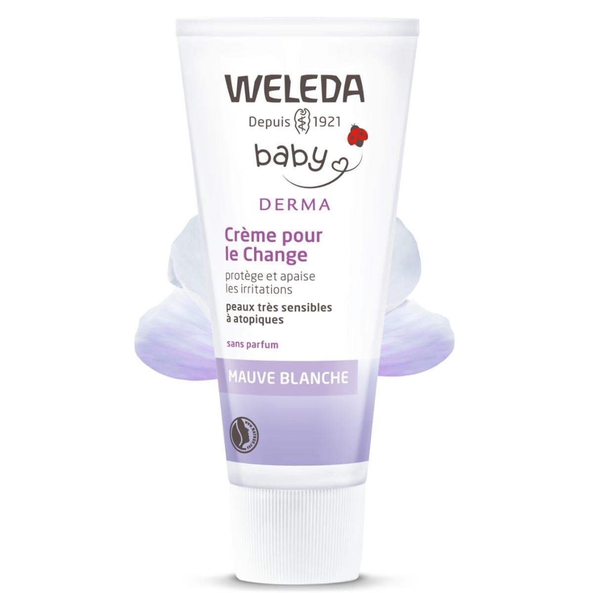 Weleda Baby White Mallow Diaper Care Cream, 1.7 Fluid Ounce, Fragrance Free Plant Rich Protection with White Mallow, Pansy, Sesame and Coconut Oils