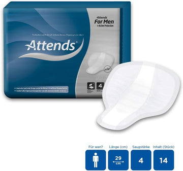 Attends For Men 4 Incontinence Pads For Mild Bladder Weakness Pack Of 14