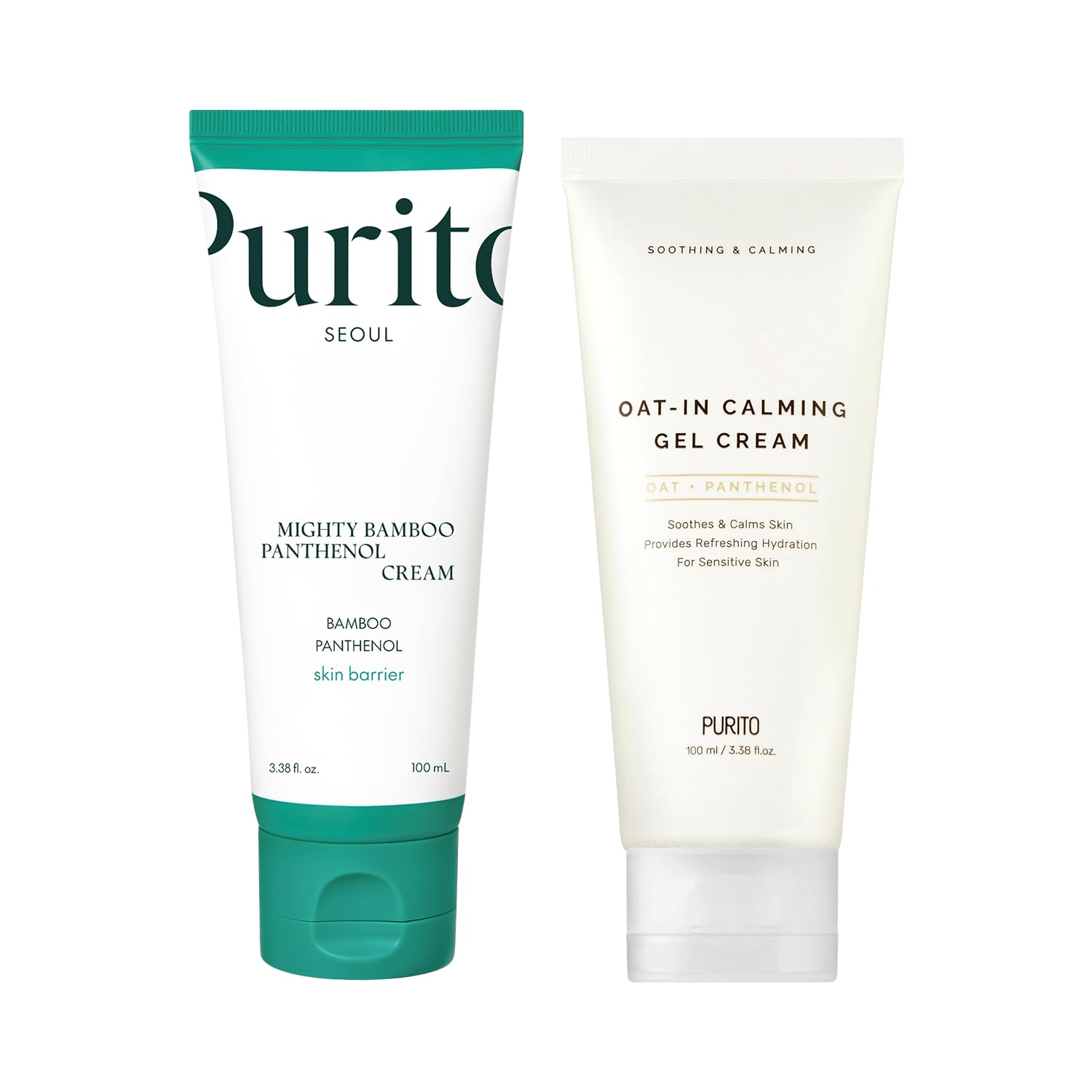 Purito Oat-In Calming Gel Cream Mighty Bamboo Panthenol Cream Glass Skin Duo Set