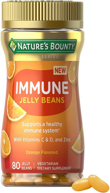 Nature'S Bounty Immune Jelly Bean, Vitamin C For Immune Support, Orange Flavor, 80 Ct