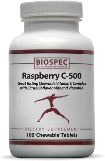 Raspberry C-500 – Chewable Immune And Antioxidant Support - Vitamin C, Vitamin A, And Citrus Bioflavonoids