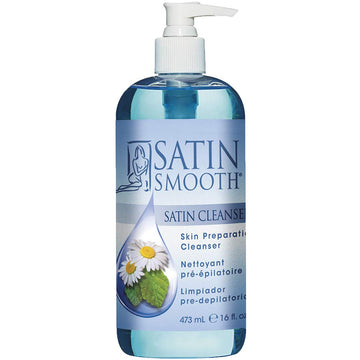 Satin Smooth Pre Wax Cleanser - Antiseptic Formula For Pre Wax Hair Removal Skin Prep, Deep Cleansing & Irritation-Free Waxing, Afterwax Care, 16 Oz