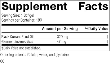 Standard Process Black Currant Seed Oil - Immune Support, Blood Flow Support, And Tissue Repair Support With Whole Food Blend Of Black Currant Seed Oil And Gamma-Linoleic Acid - 180 Softgels