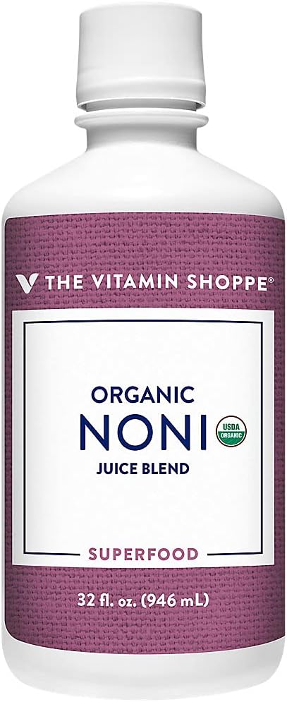 Organic Noni - Natural Juice Blend, Exotic Super Fruit - Tropical Noni Fruit (or Morinda Citrifolia) Supports Immune Health (32 Fl Oz.) by The Vitamin Shoppe