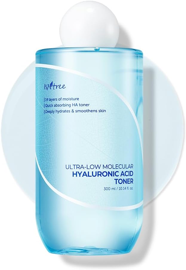 Isntree Ultra-Low Molecular Hyaluronic Acid Toner 300Ml, 10.14 Fl.Oz | Quick Absorbing | Deep Hydration & Skin Smoothing | Korean Skincare | Vegan Skincare