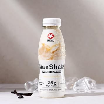 Maxinutrition Maxshake Protein Milkshake Vanilla, 12 X 330 Ml, Creamy Protein Shake For Travel, 25 G Protein, Low Fat And Low Carb, Lactose-Free, No Artificial Flavours
