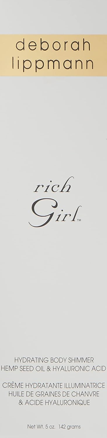 Deborah Lippmann Rich Girl Hydrating Body Shimmer |Highlighter | Body Glow | Luminizer | Illuminating Lotion With Hemp Seed Oil & Hyaluronic Acid, 5Oz