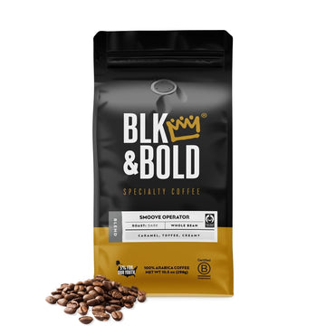 Blk & Bold Whole Bean Coffee, Smoove Operator Premium Dark Roast, 100% Arabica Beans, 12 Oz Bag
