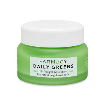 Farmacy Travel Face Moisturizer - Daily Greens Oil Free Facial Moisturizer With Polyglutamic + Hyaluronic Acid - Gel Facial Cream That Reduces Shine, Clears Pores + Balances Oil - Fragrance-Free (8Ml)