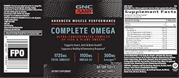 Gnc Amp Complete Omega, Supports Heart, Joint, Brain Health, 60 Count : Health & Household