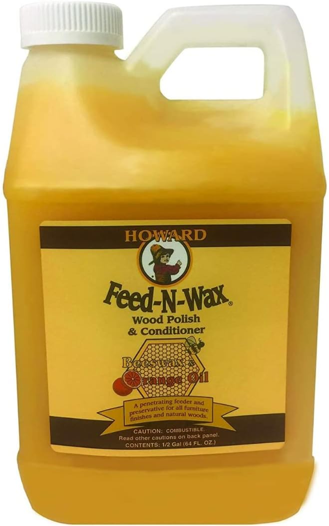 Howard Feed-N-Wax Wood Polish and Conditioner, 64-Ounce : Health & Household