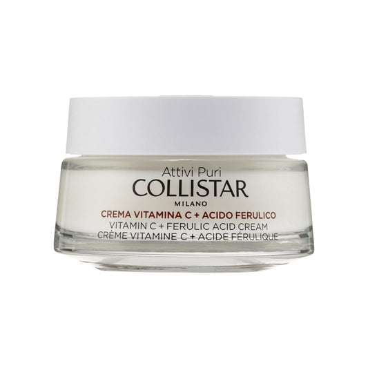 Collistar Attivi Puri Cream With Vitamin C And Ferulic Acid, Antioxidant Moisturising Face Cream For Brightening Effect, Protects Against Oxidative Stress For All Skin Types 50 Ml