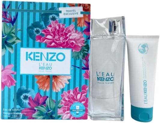 Kenzo Leau Travel Set For Men: Eau De Toilette(Edt) 100Ml + Shower Gel 75Ml
