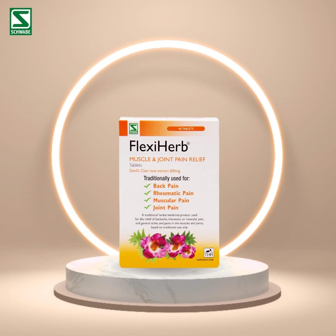 Schwabe Pharma - FlexiHerb Muscle and Joint Pain Relief - Devils Claw Root Extract 600mg - Traditionally Used for Backache, Rheumatic Pain, Muscular Pain, Joint Pain - 40 Tablets : Amazon.co.uk: Health & Personal Care