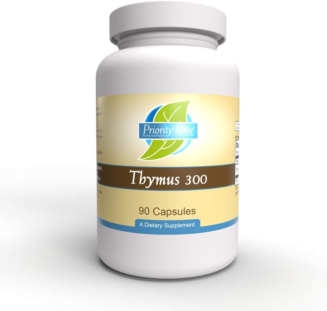 Priority One Vitamins Thymus 300mg 90 Capsules - Glandular- Immune System Support