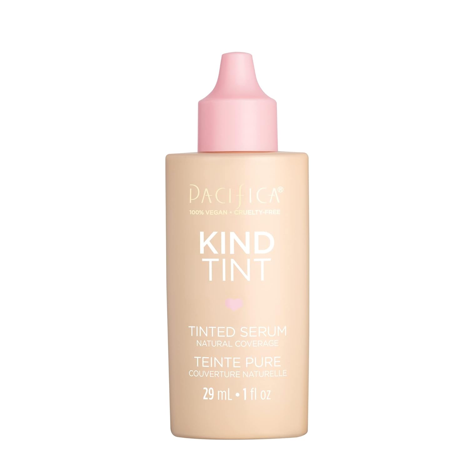 Pacifica Beauty Kind Tint Tinted Serum, Skincare, Vegan Collagen, Hyaluronic Acid, Vitamin C, Niacinamide, Caffeine, Hydrating, Lightweight Foundation, Natural Dewy Skin, Shade 19, 1 Fl Oz (1 Count)