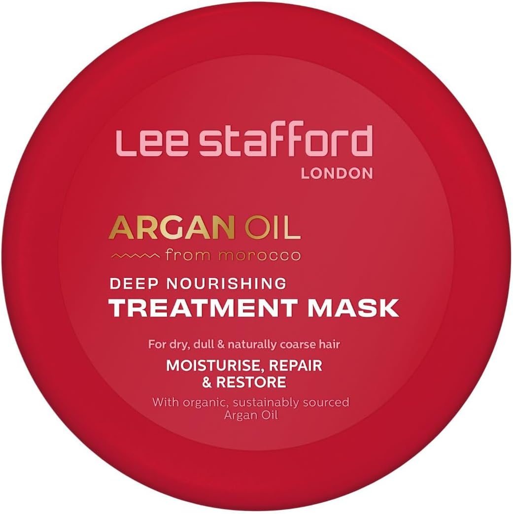 Lee Stafford Hydrating Hair Mask | Argan Oil Collection - Deep Conditioning Moroccan Treatment, Best For Dry, Frizzy, Damaged Hair To Restore Moisture, Growth & Shine, 5 Min Leave-In, 200 Ml