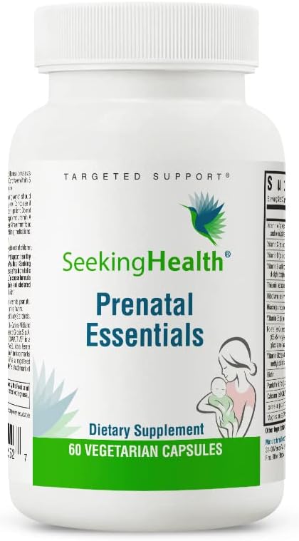 Seeking Health Prenatal Essentials - Brain Health Support Supplement With Vitamin B12 & K2 - Folate Supplement For Pregnancy & Prenatal Support - 60 Capsules