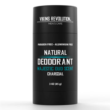 Viking Revolution Majestic Oud Deodorant For Men - Natural Deodorant For Men Charcoal Deodorant Men With Shea Butter, Coconut Oil, Baking Soda, Beeswax - Mens Deodorant Aluminum Free (3Oz)