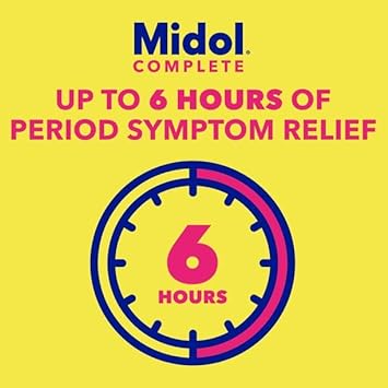Midol Complete Menstrual Pain Relief Caplets with Acetaminophen for Period Cramps, and Menstrual Symptom Relief - 40 Count (Pack of 3) (Packaging May Vary) : Health & Household