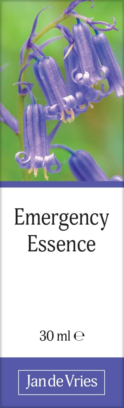 Jan De Vries Emergency Essence | Calm & Steady The Emotions | Contains Star Of Bethlehem, Bluebell & Yarrow | 15Ml