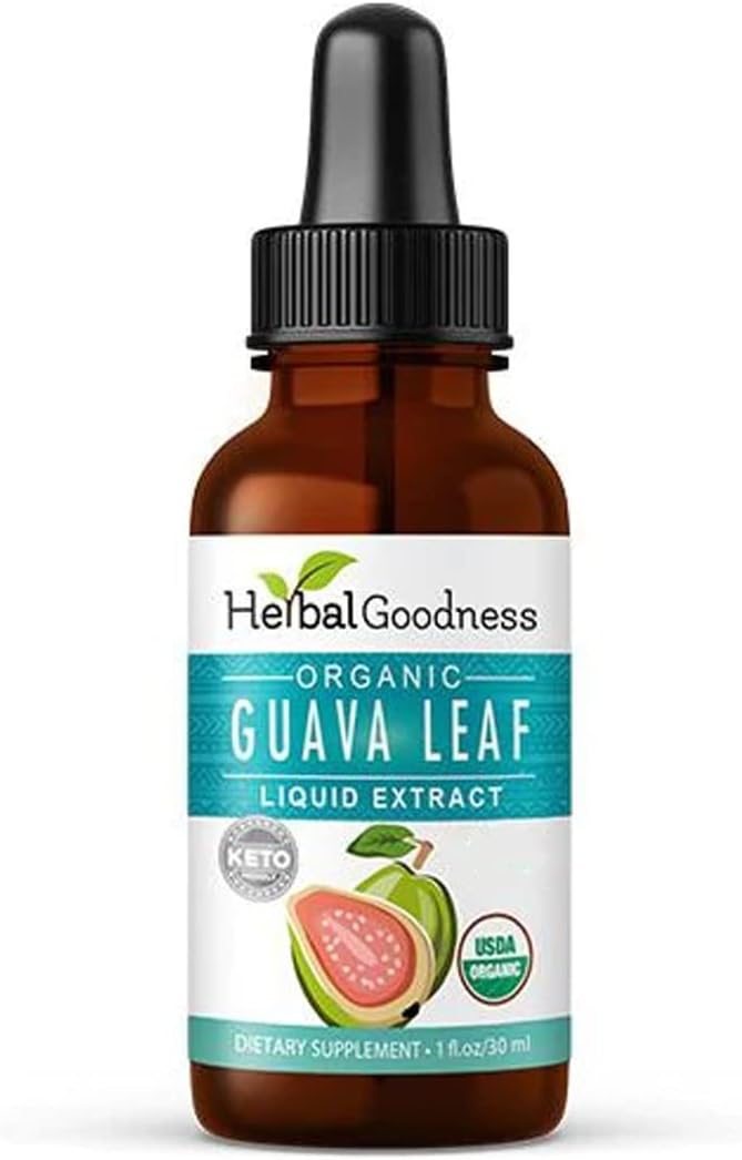 Guava Leaf Extract - Healthy Metabolism | Immune Boost - Organic 1oz Liquid Sublingual Bottle - Herbal Goodness (1 bttl)