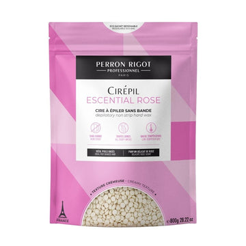 Cirepil - Escential Rose - 800G / 28.22 Oz Wax Beads Bag - Light Rose Scent - All-Purpose, Creamy Texture - Perfect For Bikini Waxing