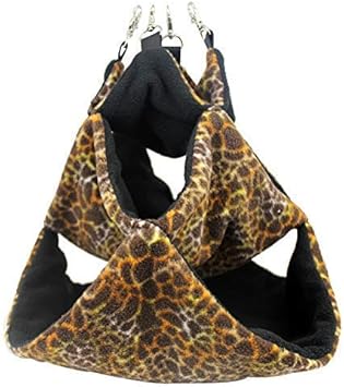 3 Tier Polar Tower (Giraffe) - Soft Fleece Hammock Nest Pouch - For Sugar Gliders, Hedgehogs, Chinchillas, Rats, Ferrets, Guinea Pigs, Rabbits, Hamsters, Squirrels, Parrots, Birds & Other Small Pets