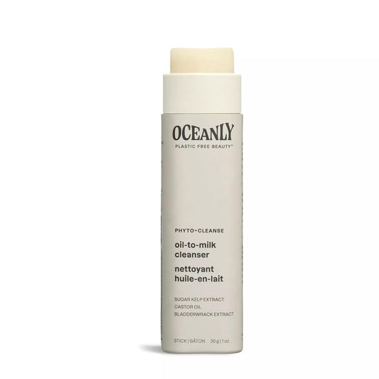 Attitude Oceanly Oil-To-Milk Face Cleanser Stick, Ewg Verified, Plastic-Free, Plant And Mineral-Based Ingredients, Vegan And Cruelty-Free Beauty Products, Phyto Cleanse, Unscented, 1 Ounce