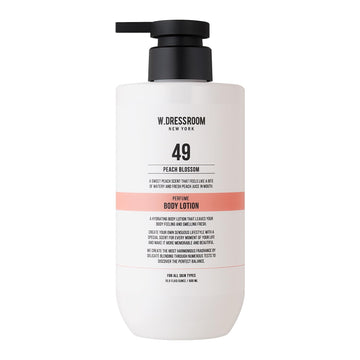 W.Dressroom Moisturizing Body Lotion No.49 Peach Blossom, Perfumed Body Lotion, Moisturizer For Sensitive Dry Skin, Korean Skin Care, Gentle, Soothing, Non-Greasy, And Scented Lotion For Women