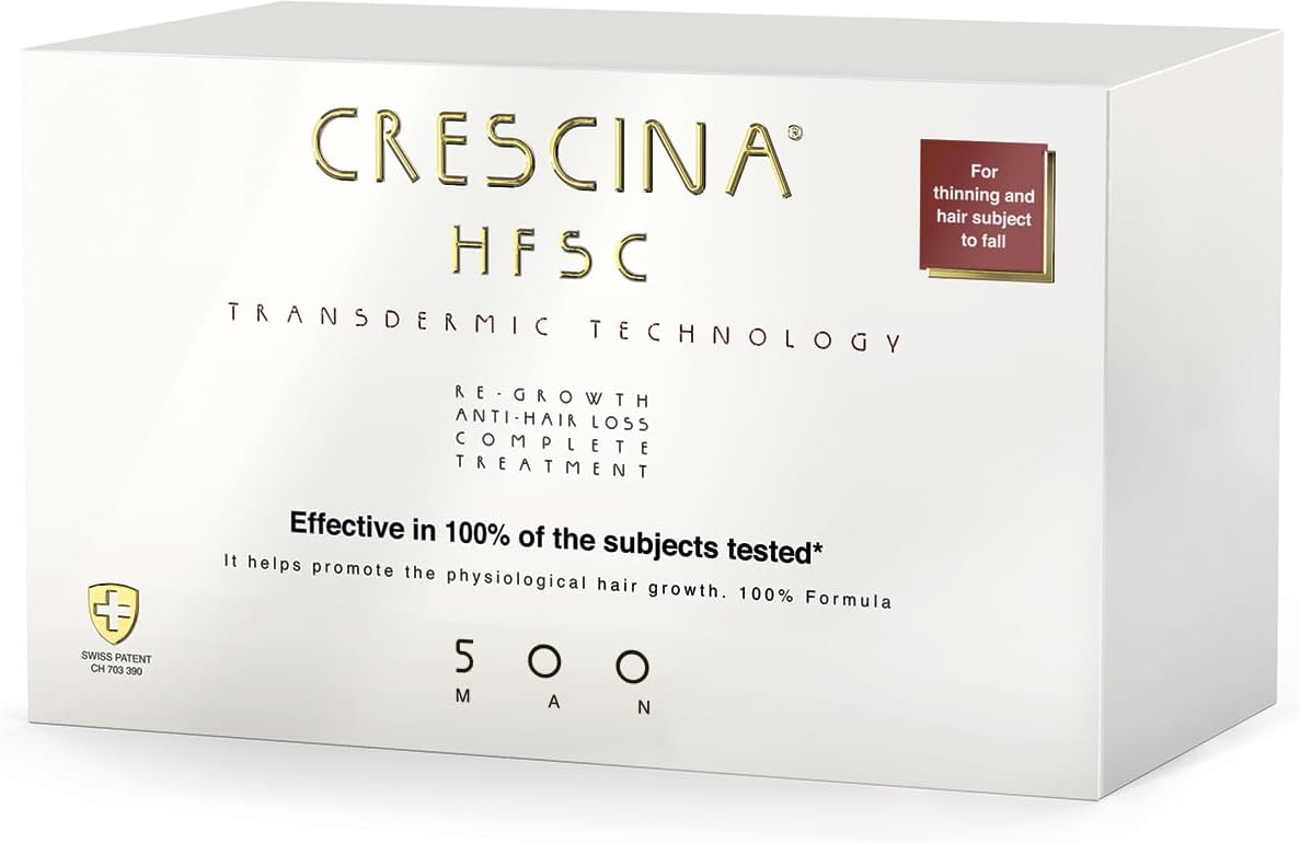 Crescina Hfsc Transdermic Technology Ampoule Complex For Restoring Hair Growth And Against Hair Loss For Men, 500, N 10+10