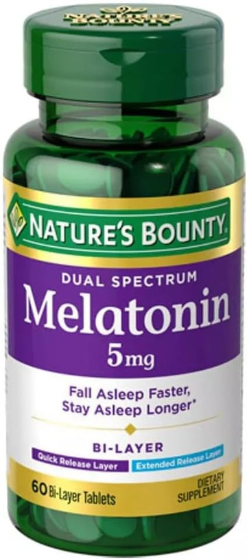 Nature'S Bounty Melatonin 5 Mg Bi-Layer Tablets 60 Ea (Pack Of 6)