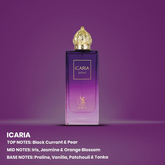 Icaria Perfumes – Fruity Floral Eau De Parfum For Women – Long-Lasting, Fresh Pear, Iris, Jasmine, Orange Blossom & Patchouli – Elegant & Luxurious Perfume – 3.4 Oz