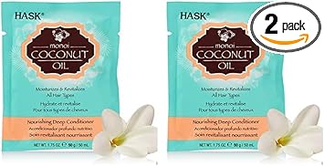 Hask Coconut Deep Conditioner Treatment, Nourishing For All Hair Types, Colour Safe, And Cruelty-Free - 1 50Ml Packette (Pack Of 2)