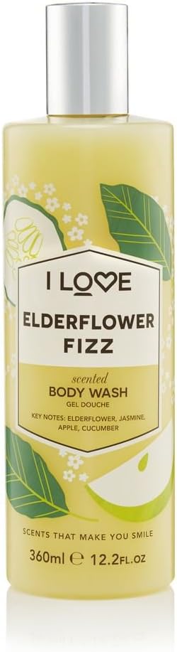 I Love English Rose Scented Body Wash, Rich & Creamy Foam Which Contains Natural Fruit Extracts, Includes Pro Vitamin B5 For Moisturised & Silky Smooth Skin, Crueltyfree & Veganfriendly 360Ml