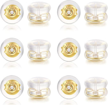 Silicone Backs Replacements – Hypoallergenic Locking Earring Backs for Studs & Heavy Earrings, Soft Clear Earring Stoppers for Adults & Kids(6 Pairs)