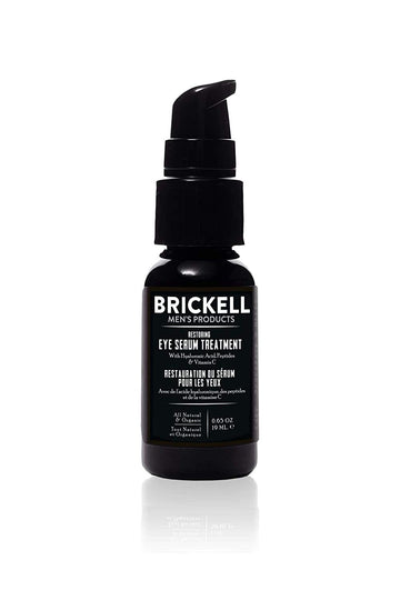 Brickell Men'S Dark Circle Under Eye Treatment Serum For Men, Natural And Organic Eye Gel To Firm Men'S Wrinkles, Reduce Dark Bags Under Eyes, And Promote Youthful Skin, 0.65 Ounce, Unscented